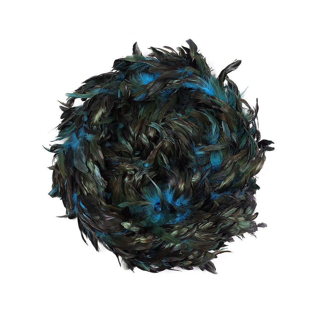 Rooster Schlappen Feather Boa 8-10’’- Dark Turquoise - Rooster Boa