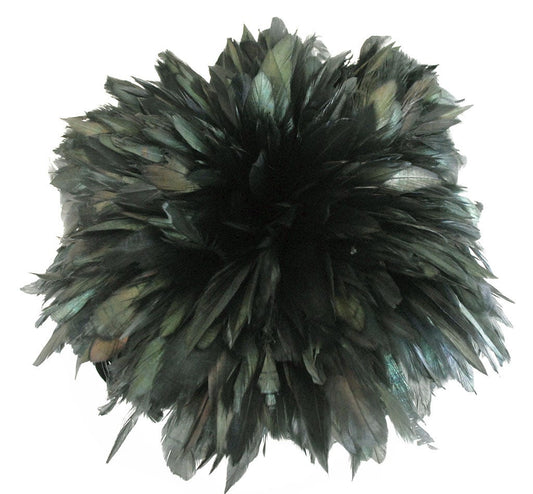 Rooster Schlappen-Half Bronze 1YD - Black - Feathers