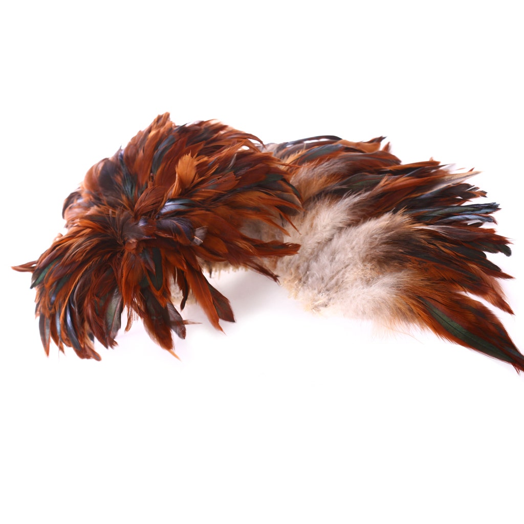 Rooster Schlappen-Half Bronze 1YD - Natural - Feathers