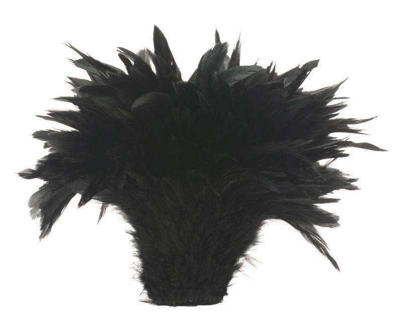 Rooster Schlappen-Half Bronze.50 YD 18’’ - Black/Iridescent - Feathers