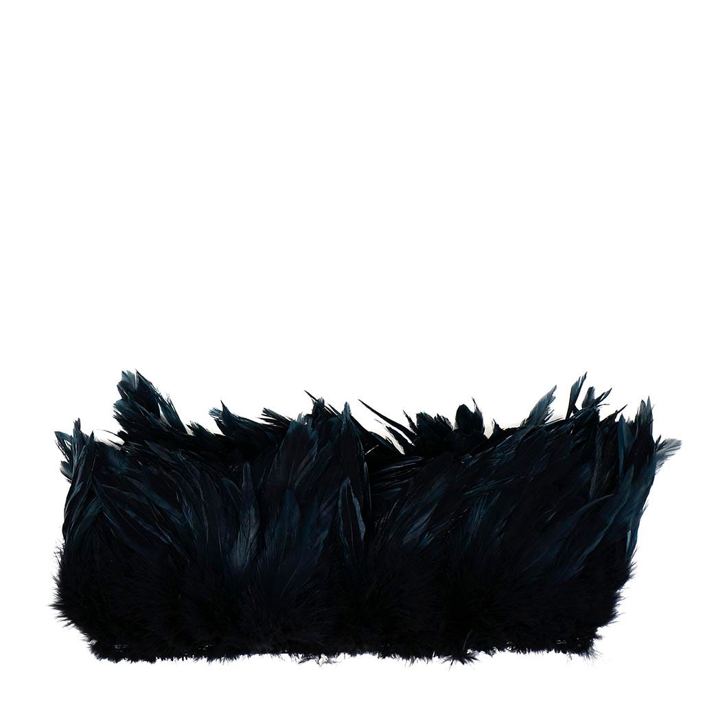 Rooster Schlappen-White-Dyed 1YD - Black - Feathers