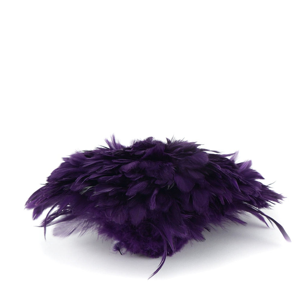 Rooster Schlappen-White-Dyed 1YD - Purple - Feathers