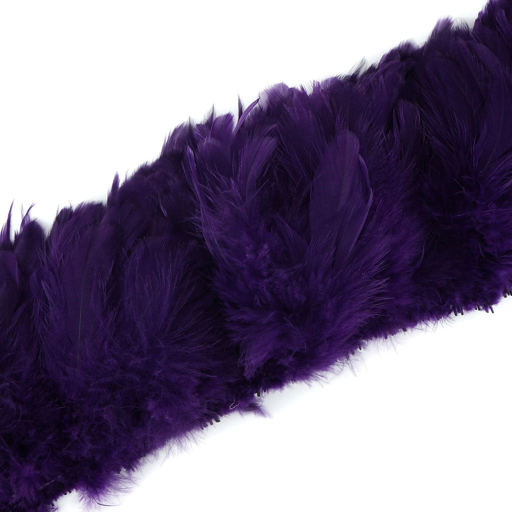 Rooster Schlappen-White-Dyed 1YD - Purple - Feathers