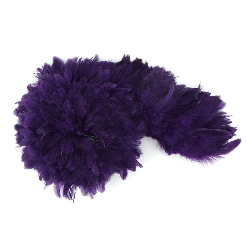 Rooster Schlappen-White-Dyed 1YD - Purple - Feathers