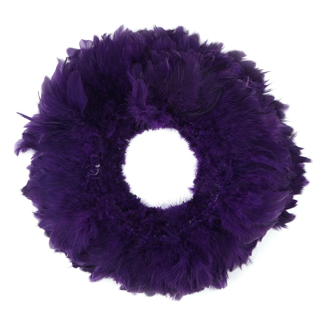 Rooster Schlappen-White-Dyed 1YD - Purple - Feathers