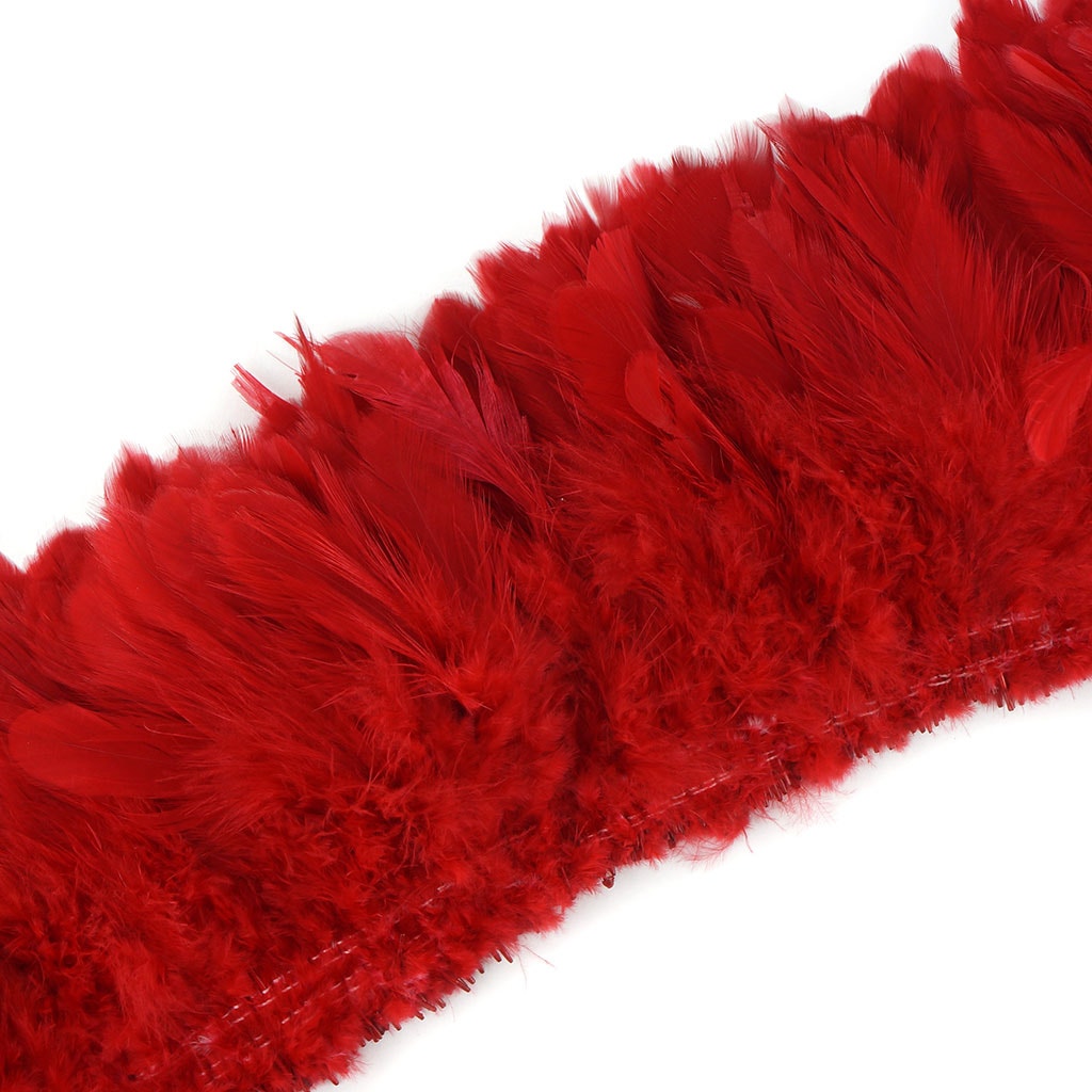 Rooster Schlappen-White-Dyed 1YD - Red - Feathers