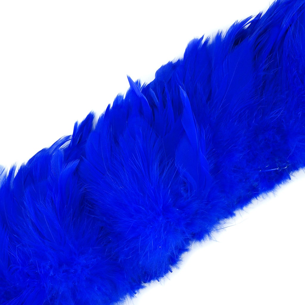 Rooster Schlappen-White-Dyed 1YD - Royal - Feathers