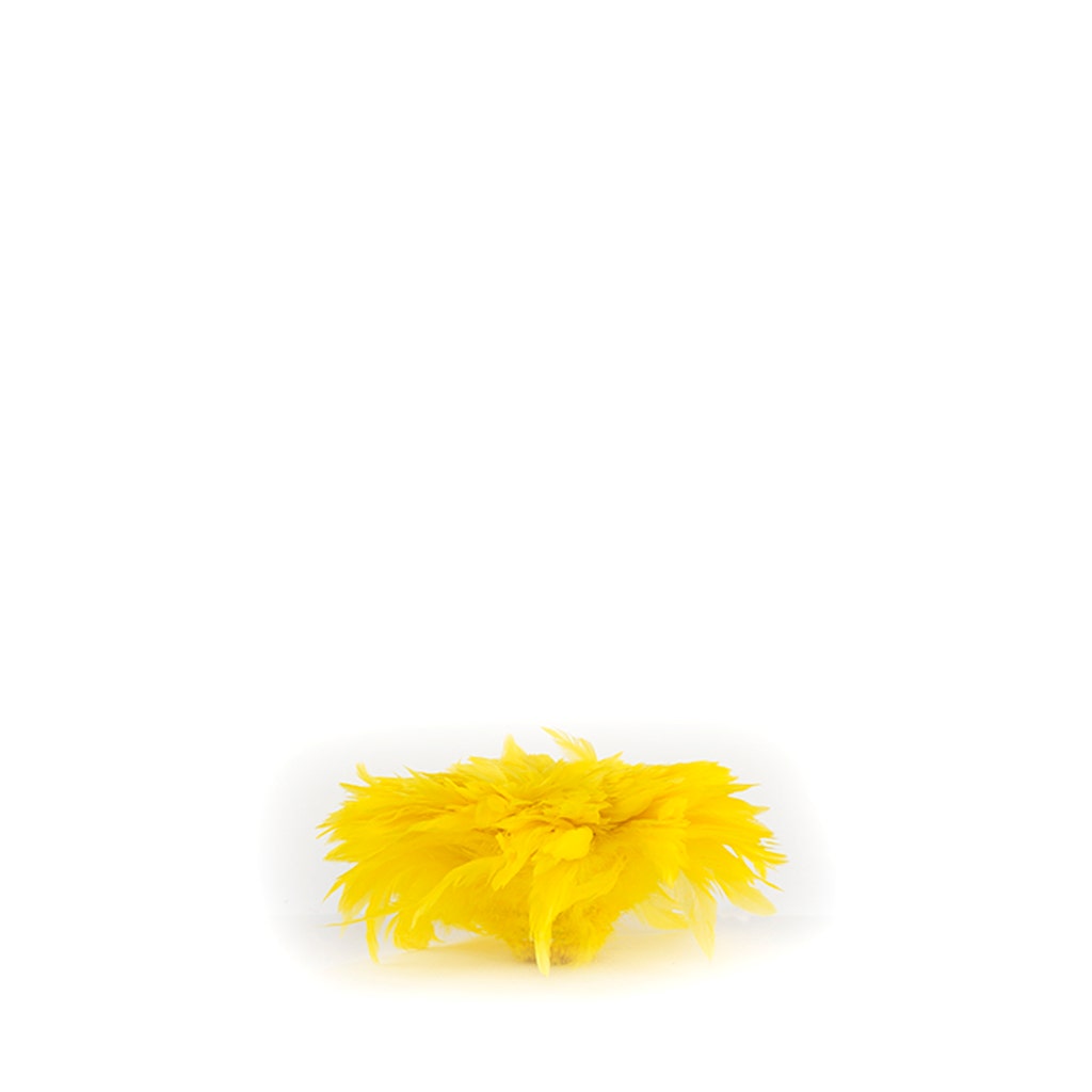 Rooster Schlappen-White-Dyed 1YD - Yellow - Feathers