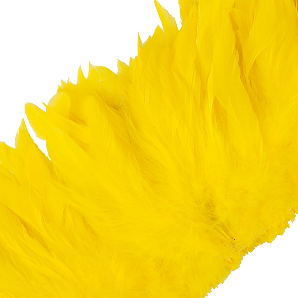 Rooster Schlappen-White-Dyed 1YD - Yellow - Feathers