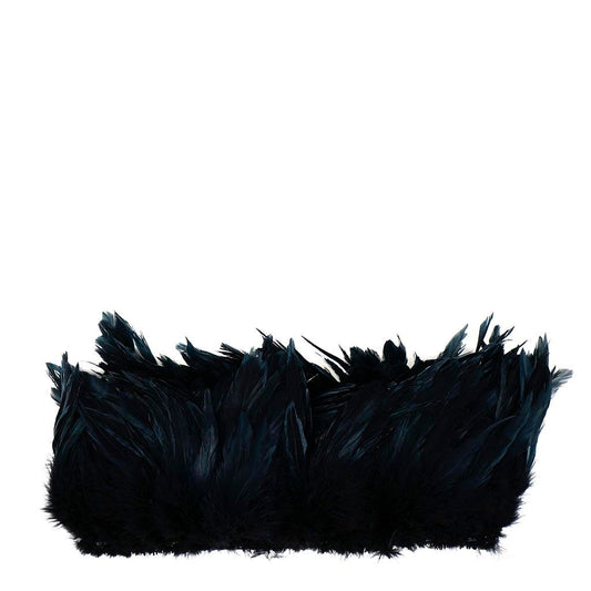 Rooster Schlappen-White-Dyed - Black - Feathers