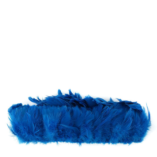 Rooster Schlappen-White-Dyed - Dark Turquoise - Feathers