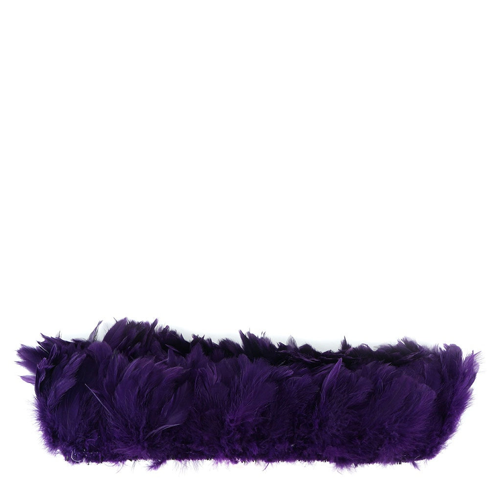 Rooster Schlappen-White-Dyed - Purple - Feathers