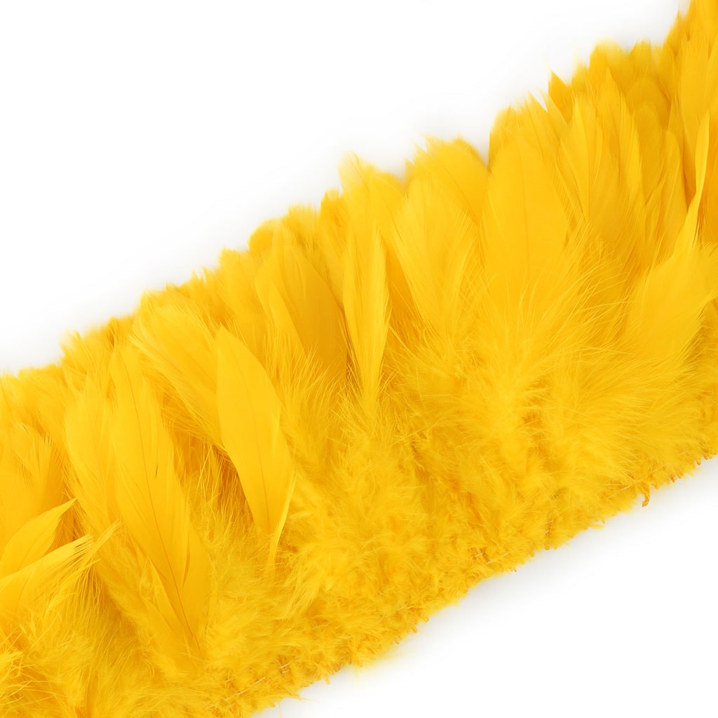 Rooster Schlappen-White-Dyed - Yellow - Feathers