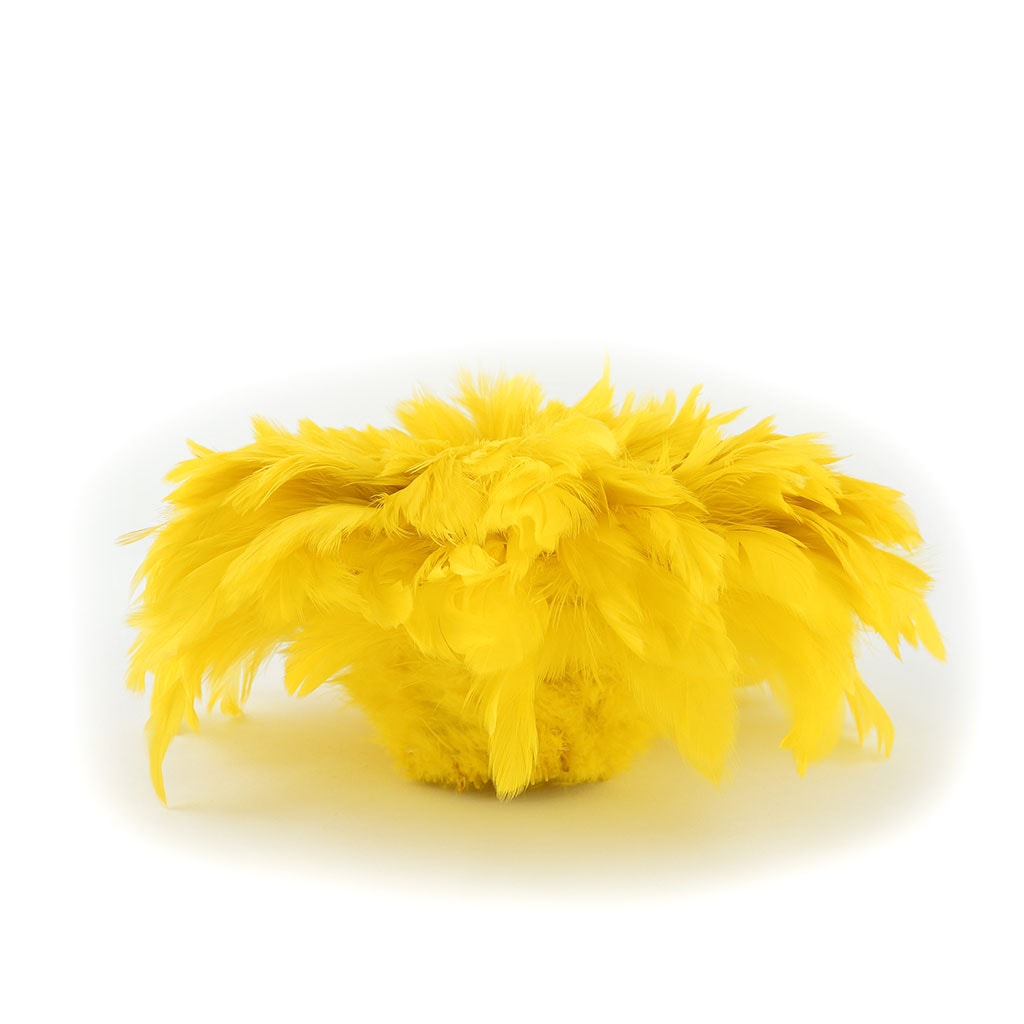 Rooster Schlappen-White-Dyed - Yellow - Feathers