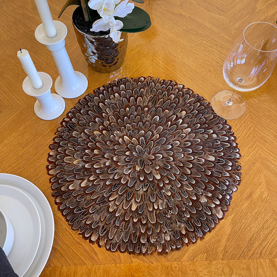 Almond Pheasant Feather Placemat