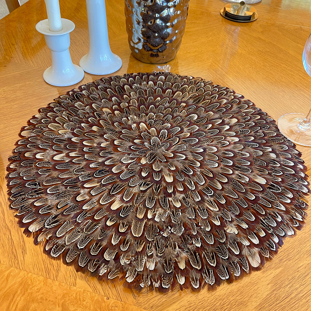 Almond Pheasant Feather Placemat