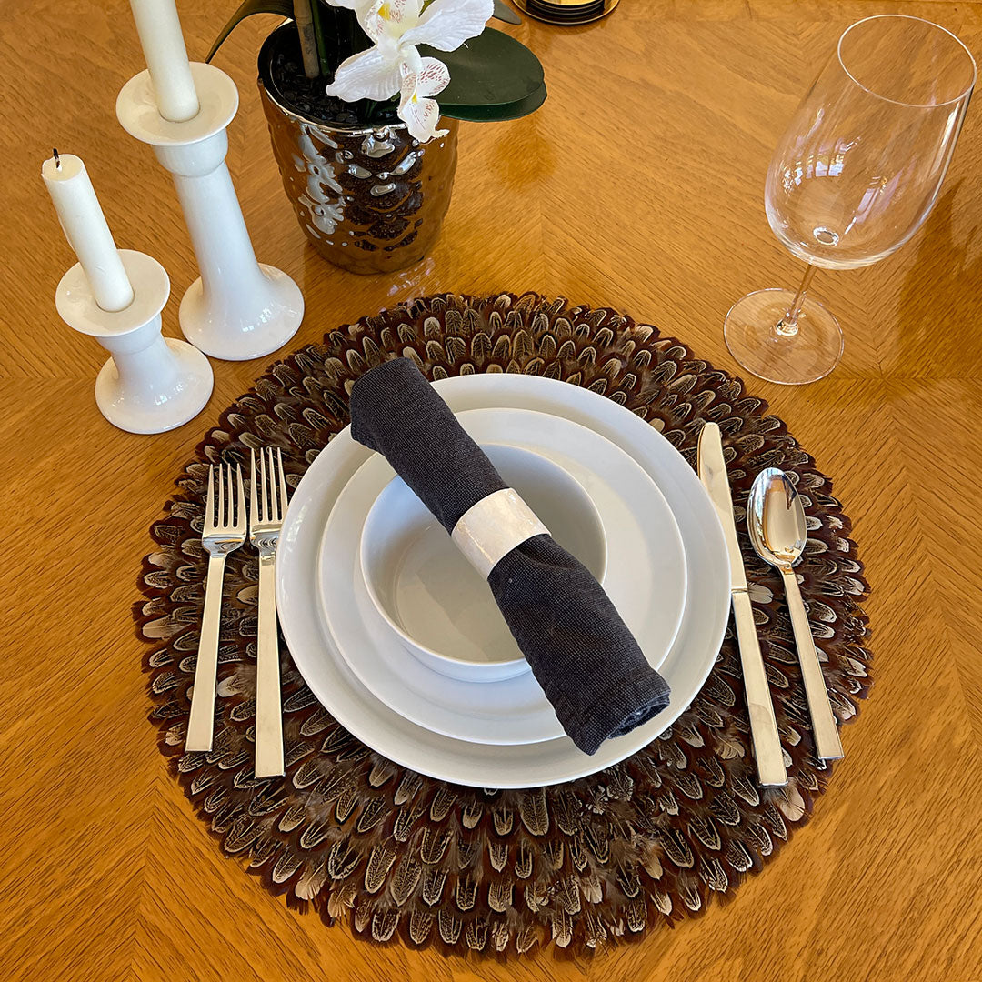 Almond Pheasant Feather Placemat