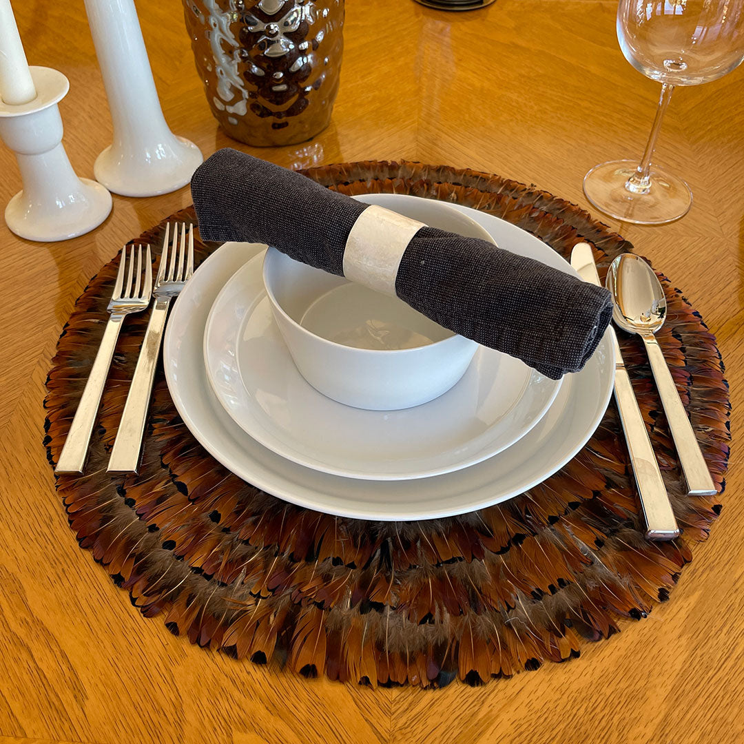 Zuckerfeather Pheasant Feather Placemat - Thumbnail 4