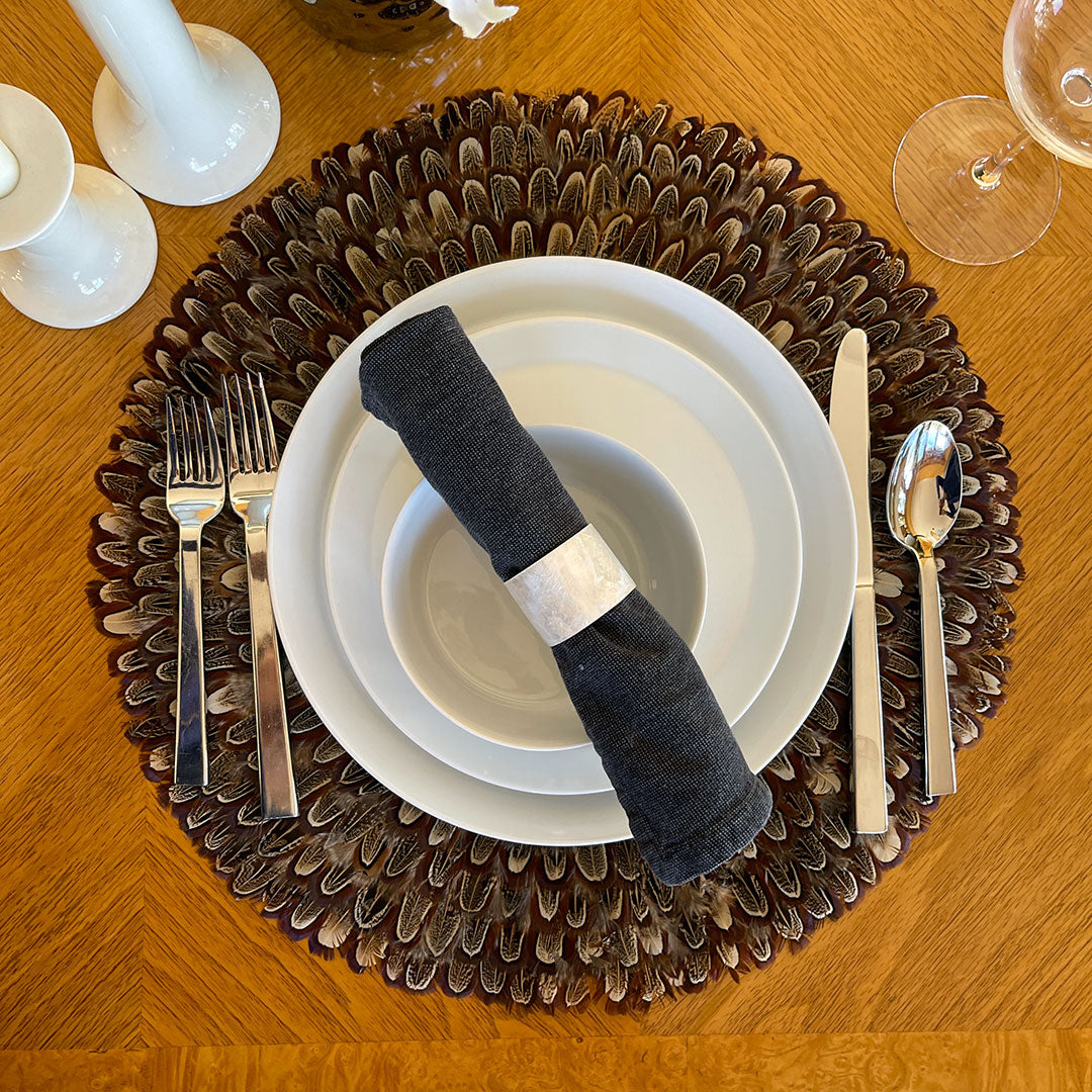 Almond Pheasant Feather Placemat