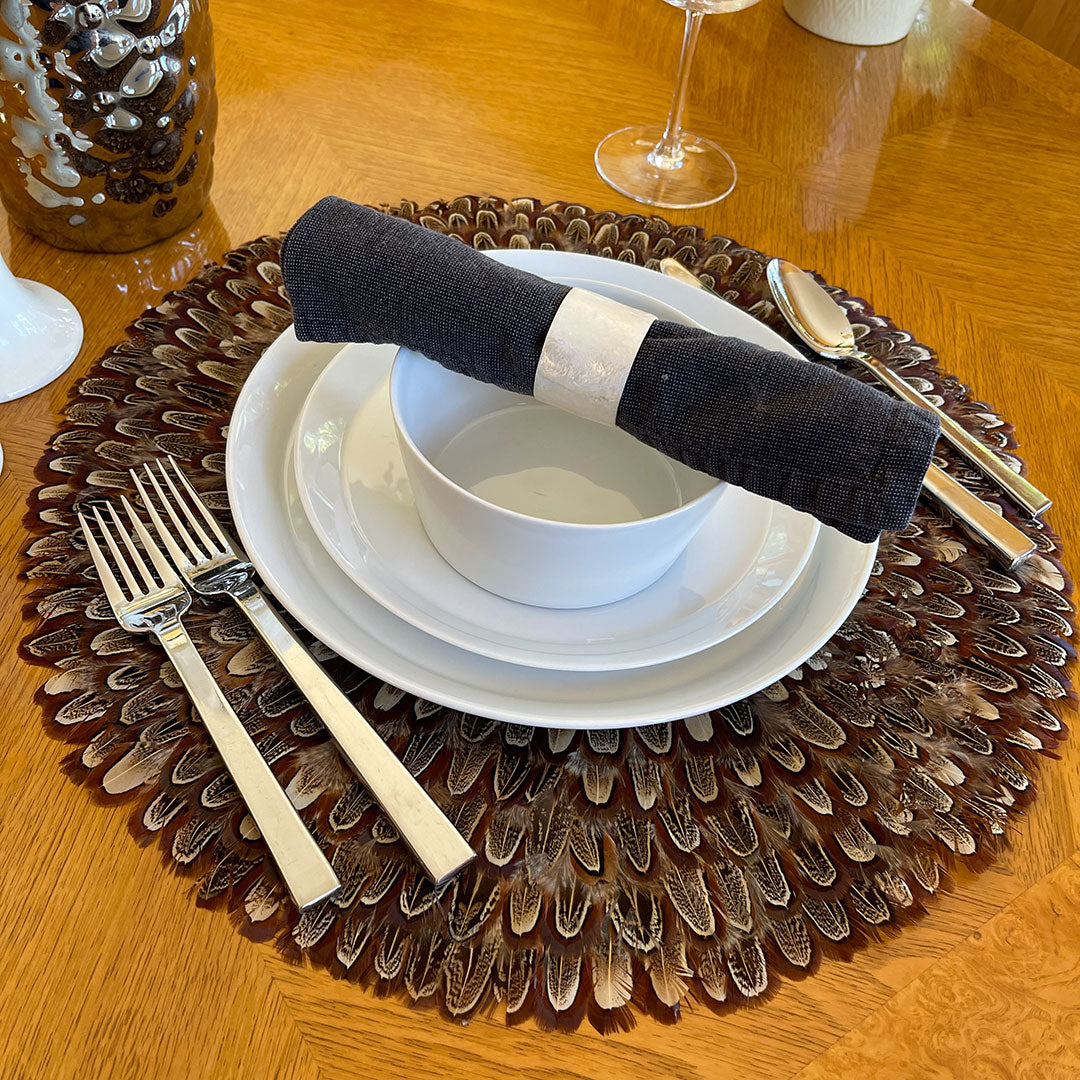 Almond Pheasant Feather Placemat