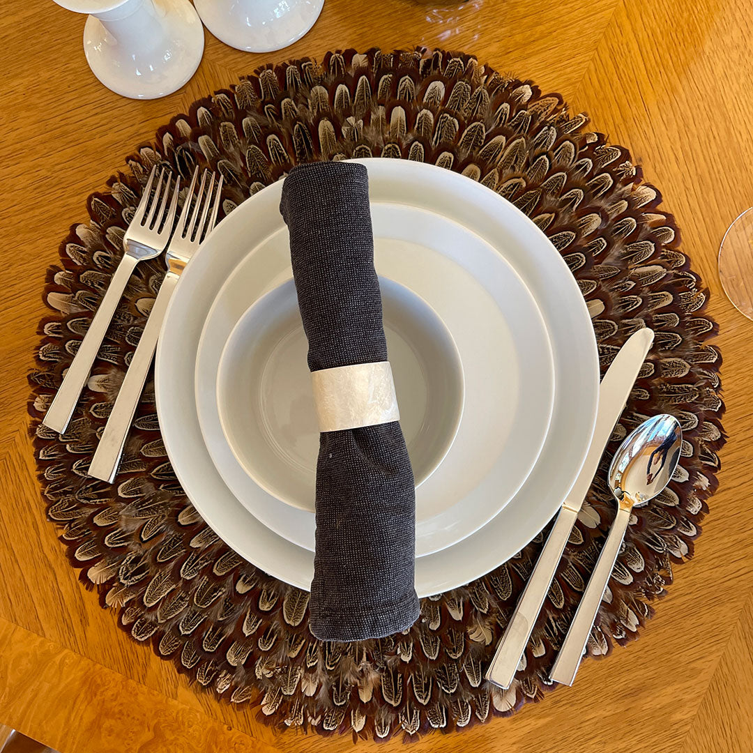 Almond Pheasant Feather Placemat