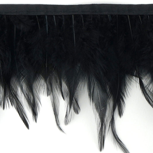 Saddle Fringe Dyed Black - Feathers