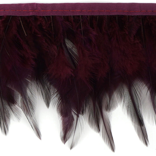 Saddle Fringe Dyed Burgundy - Feathers