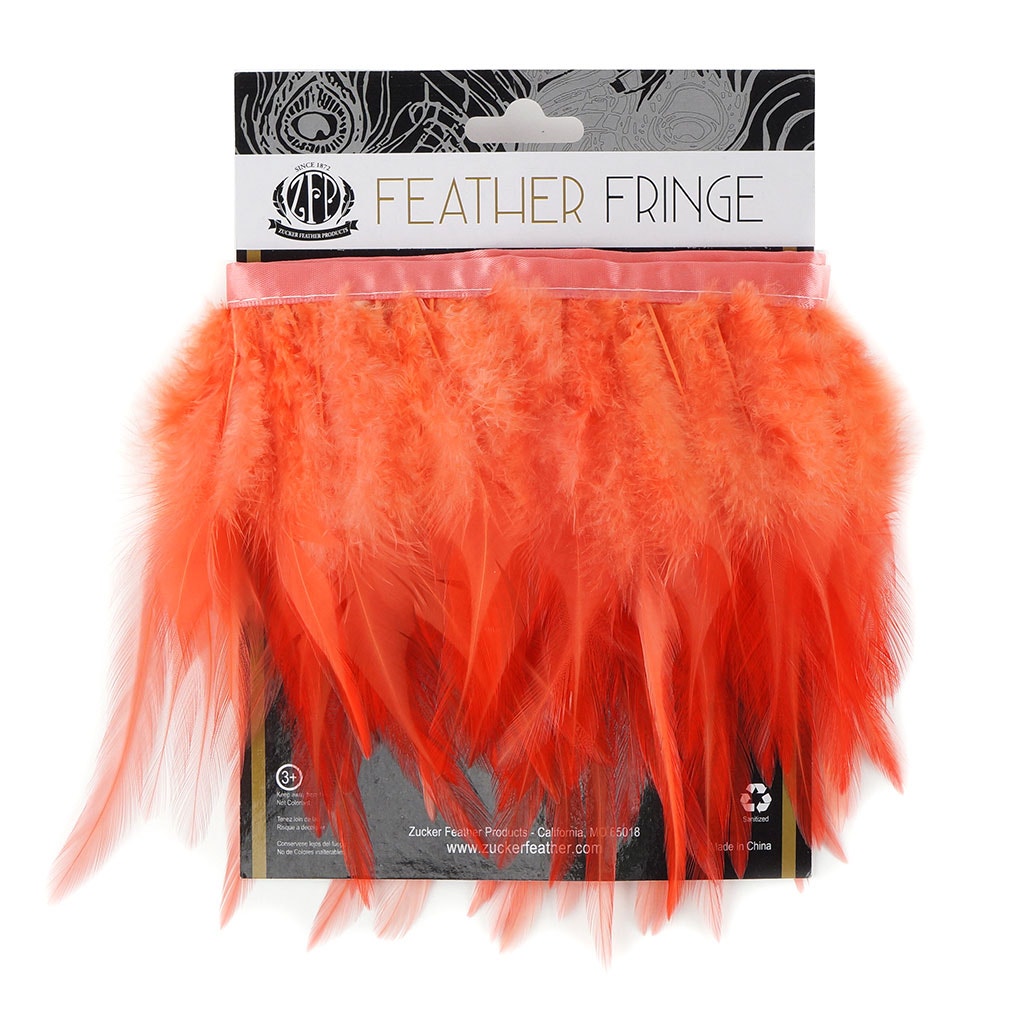 Saddle Fringe Dyed Hot Orange - Feathers