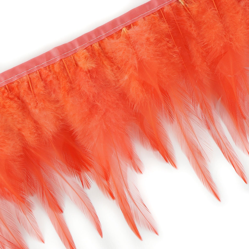 Saddle Fringe Dyed Hot Orange - Feathers