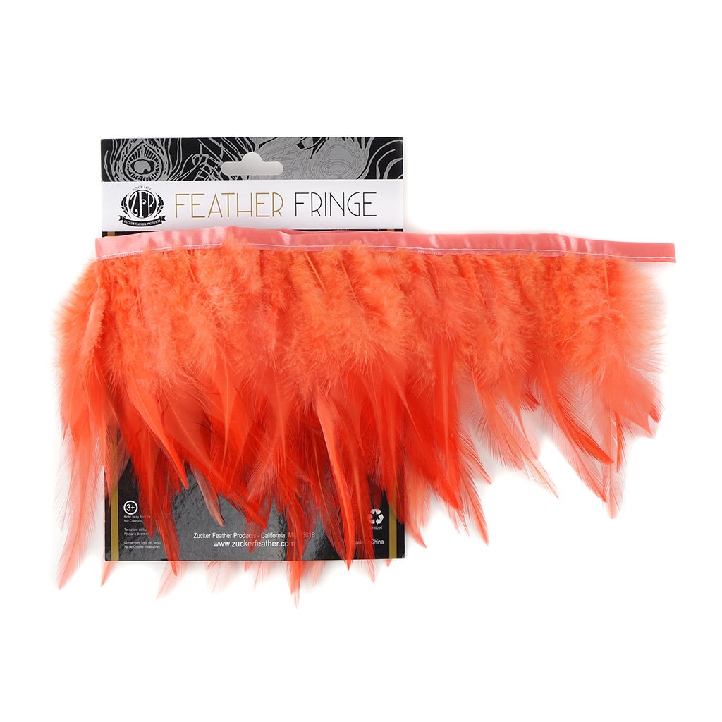 Saddle Fringe Dyed Hot Orange - Feathers