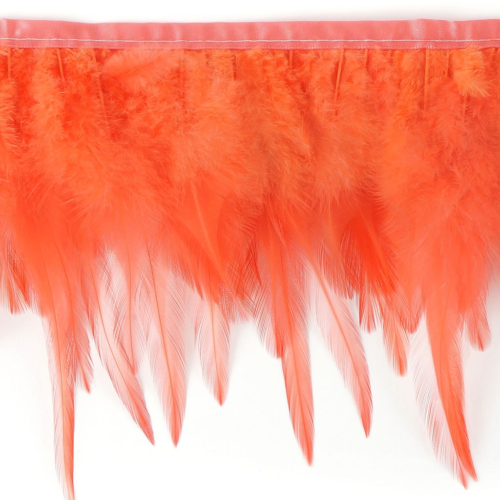 Saddle Fringe Dyed Hot Orange - Feathers