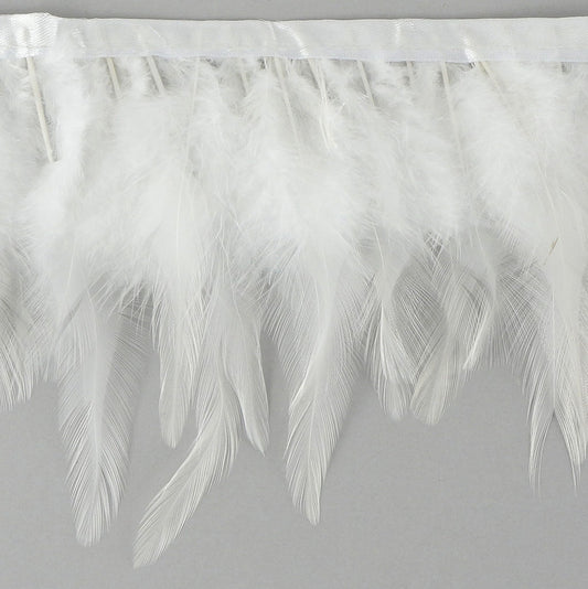 Saddle Fringe Dyed White - Feathers