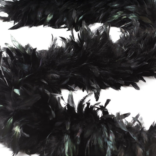 Schlappen Boa-Dyed Iridescent 6-7’’ - Black/Iridescent - Rooster Boa