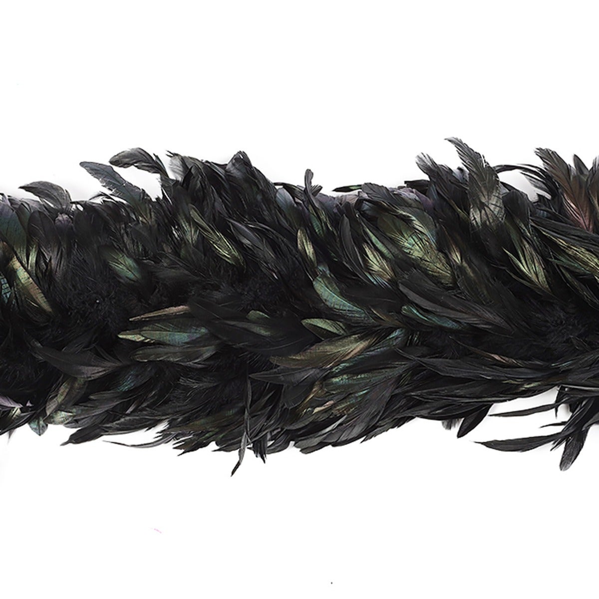 Schlappen Boa-Dyed Iridescent 8-10’’ - Black/Iridescent - Rooster Boa