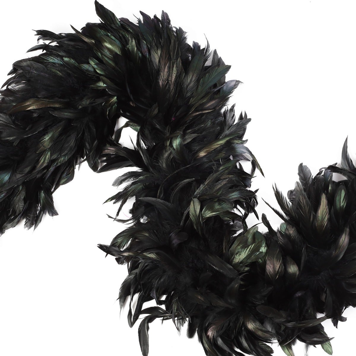 Schlappen Boa-Dyed Iridescent 8-10’’ - Black/Iridescent - Rooster Boa