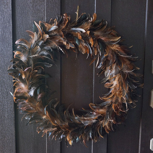 Schlappen Feather Wreath - Natural - Feathers