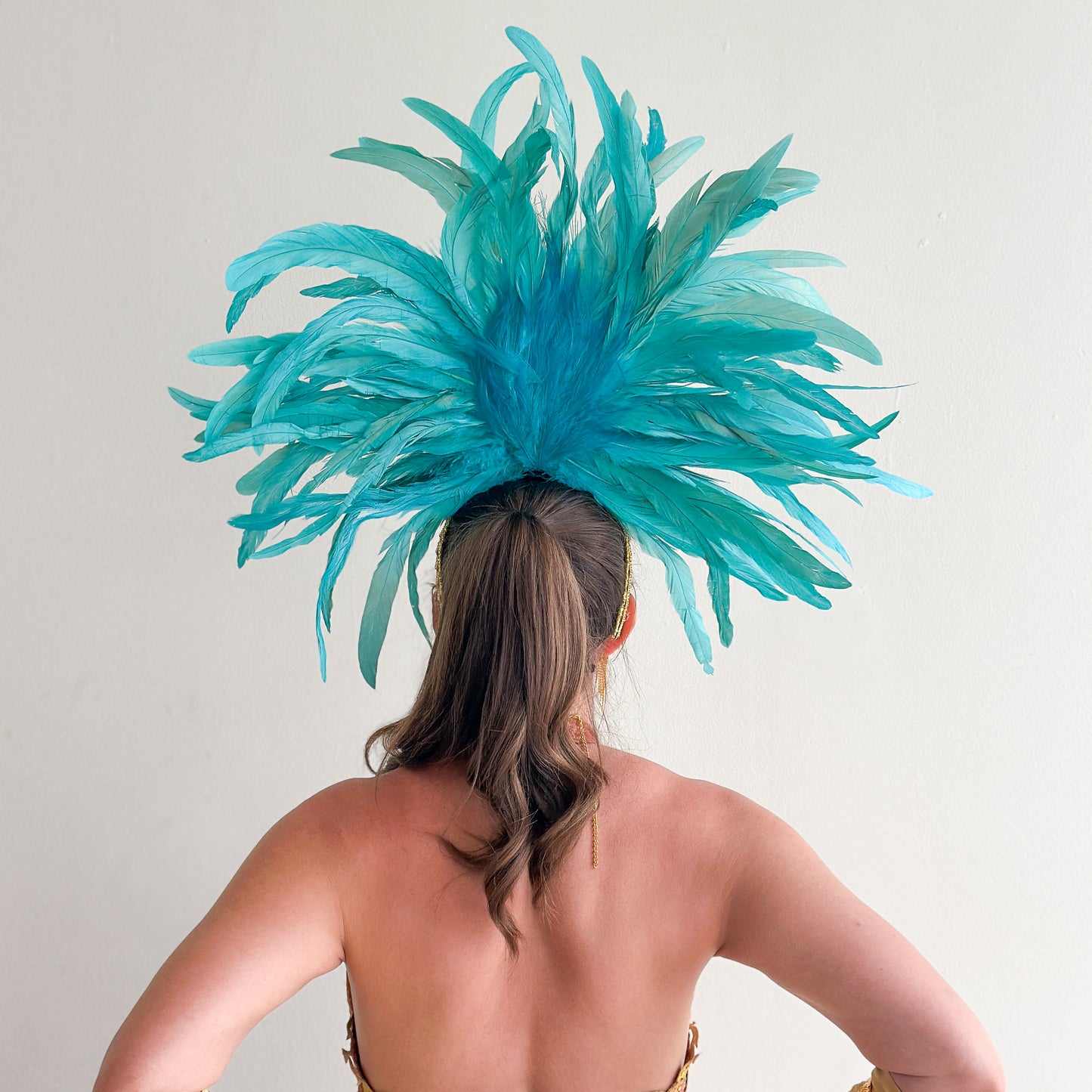 Zizi Seafoam Showgirl Feather Headpiece