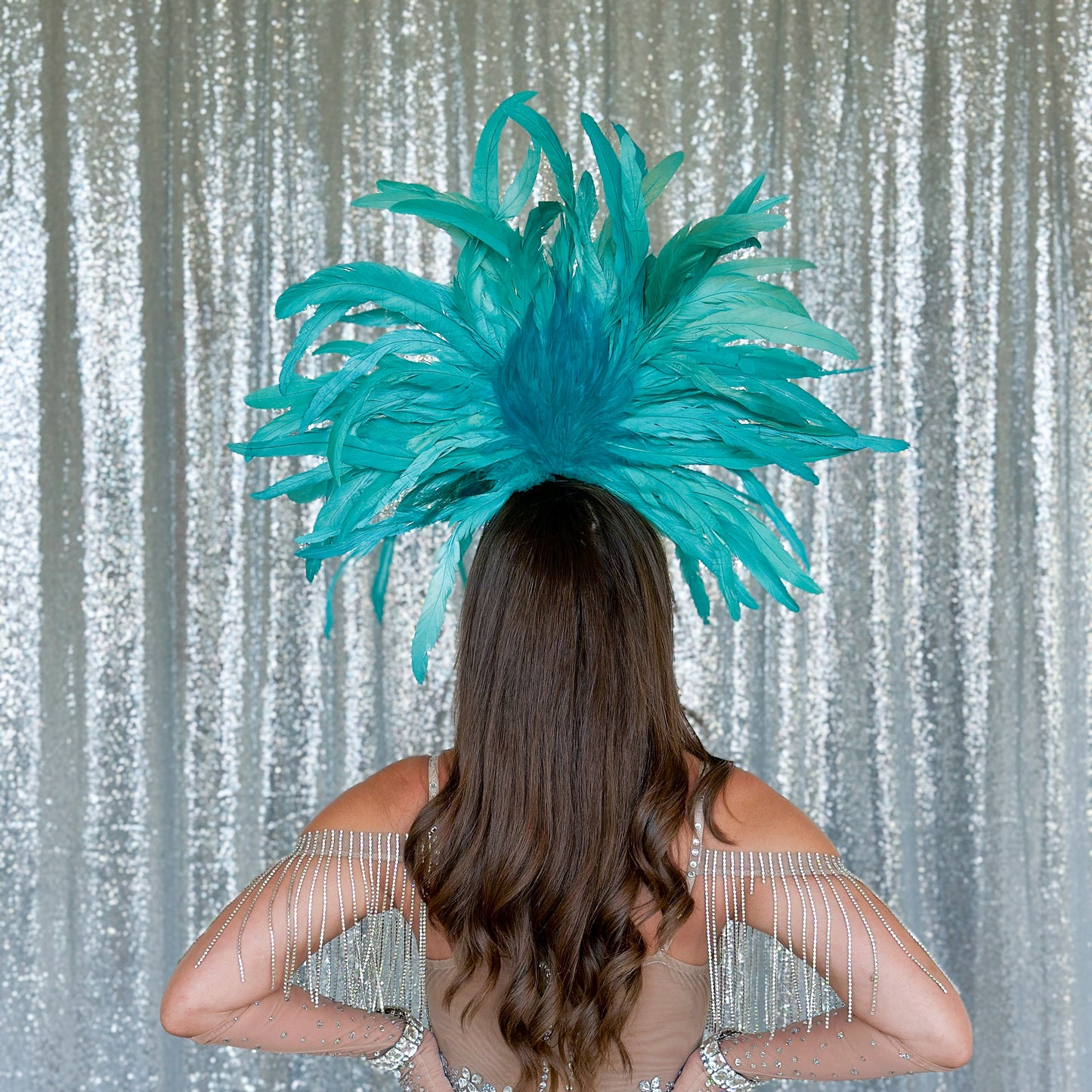 Zizi Seafoam Showgirl Feather Headpiece