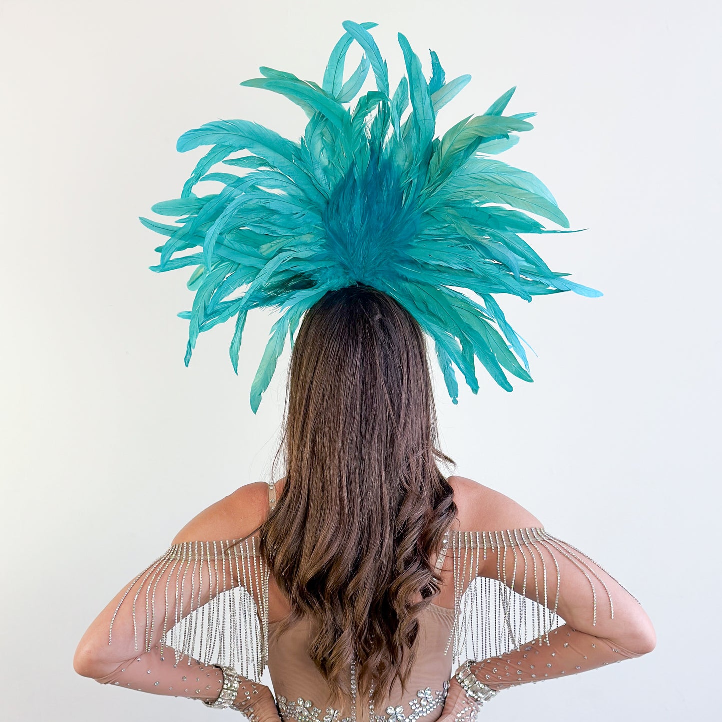 Zizi Seafoam Showgirl Feather Headpiece