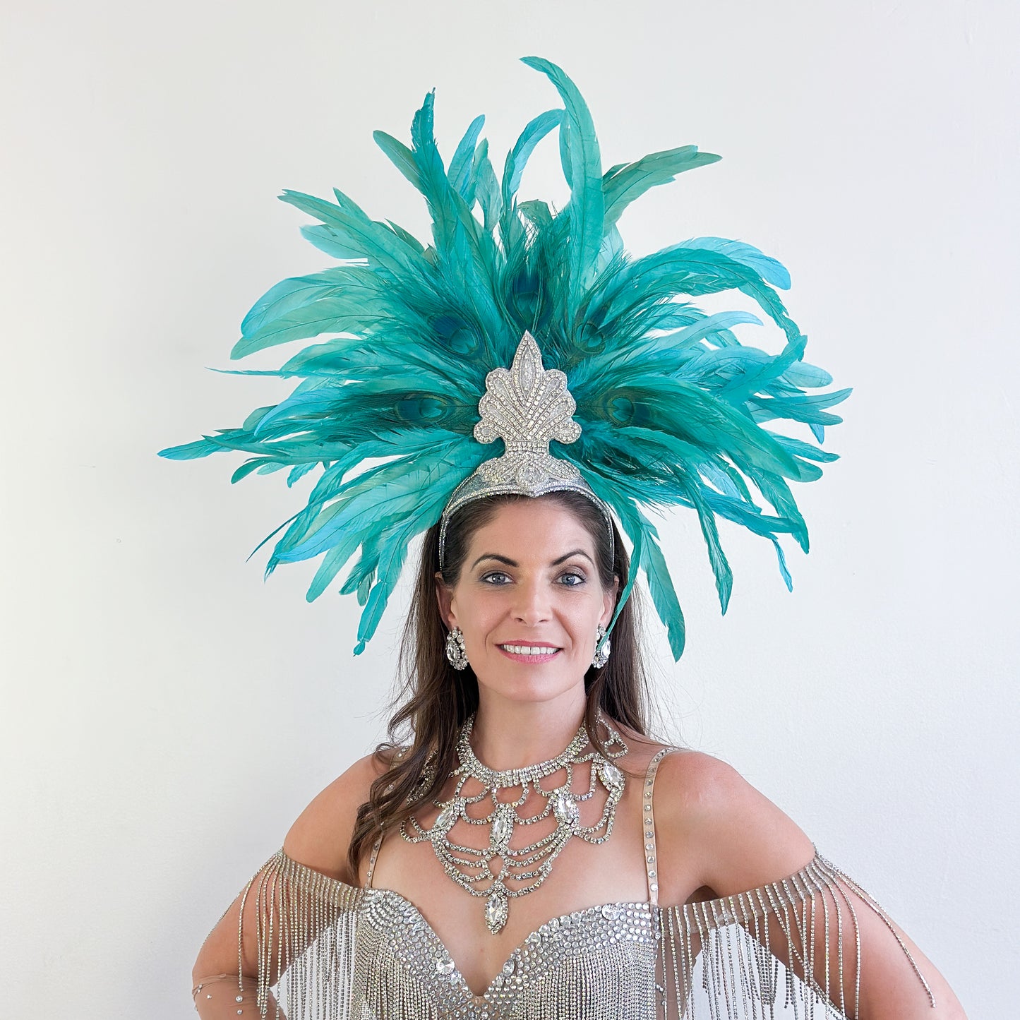 Zizi Seafoam Showgirl Feather Headpiece