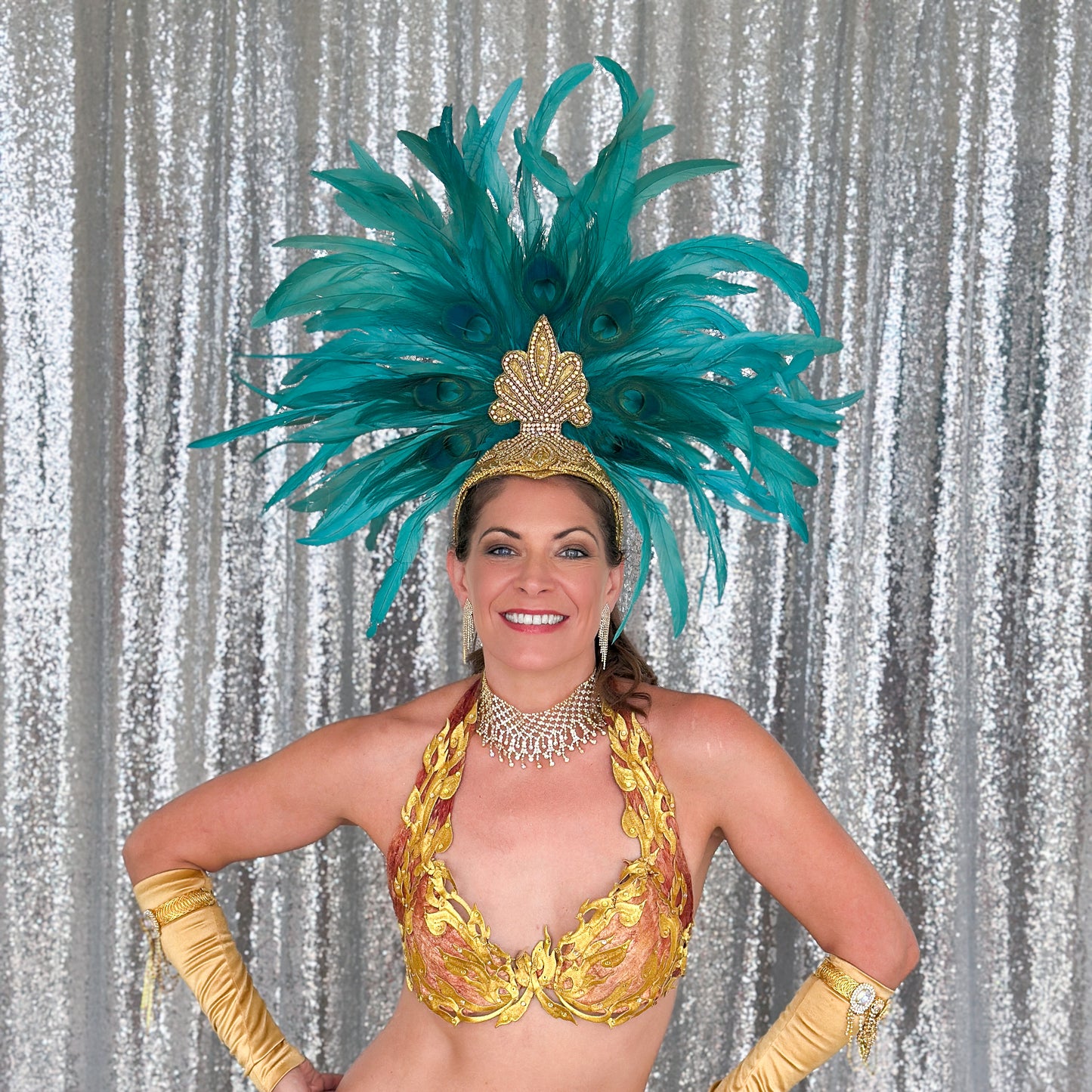 Zizi Seafoam Showgirl Feather Headpiece