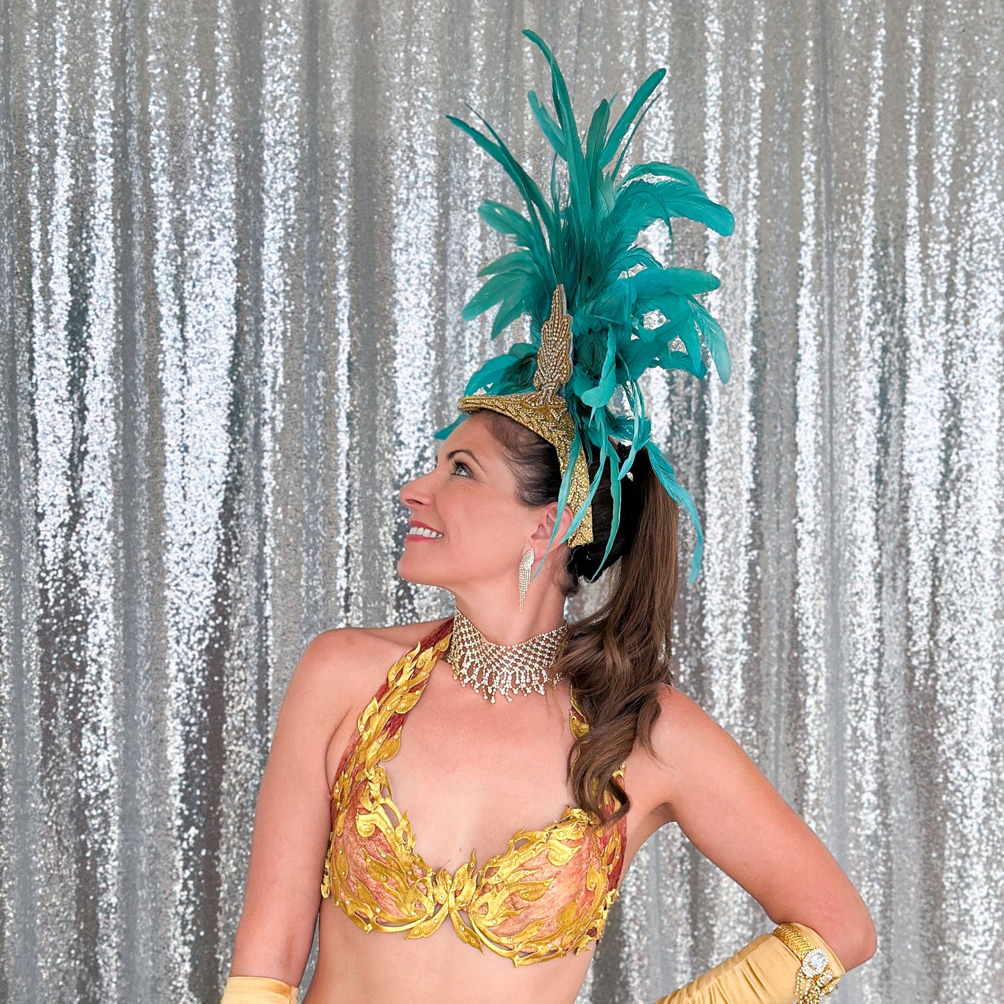Zizi Seafoam Showgirl Feather Headpiece