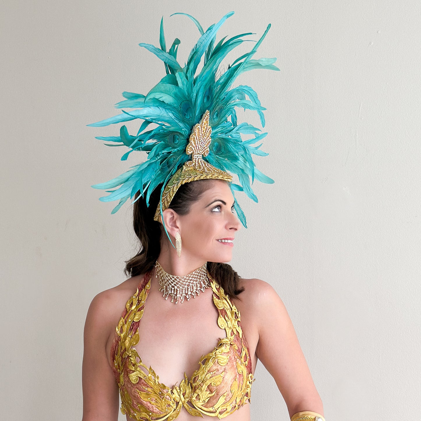 Zizi Seafoam Showgirl Feather Headpiece