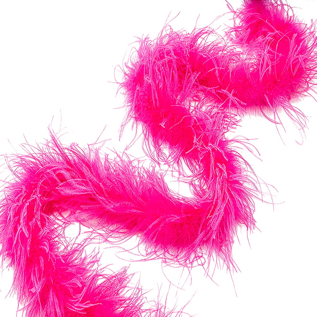 Shocking Hot Pink 2 Ply Ostrich Feather Boa - Ostrich Boa