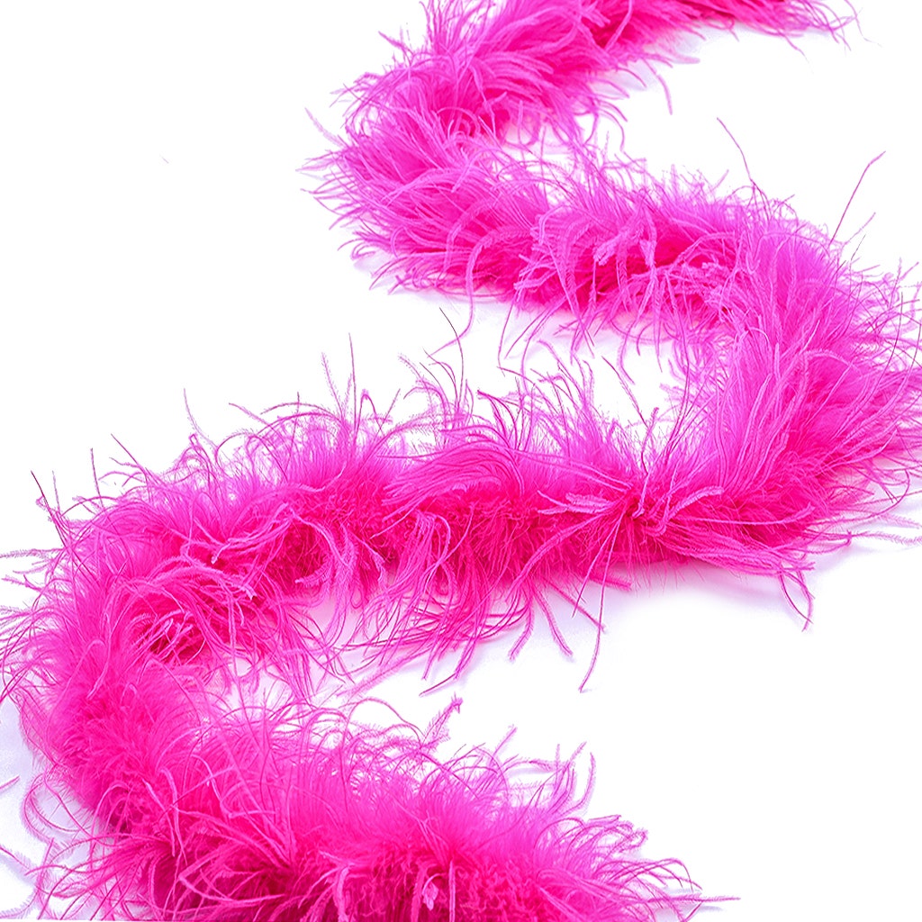 Shocking Hot Pink 2 Ply Ostrich Feather Boa - Ostrich Boa