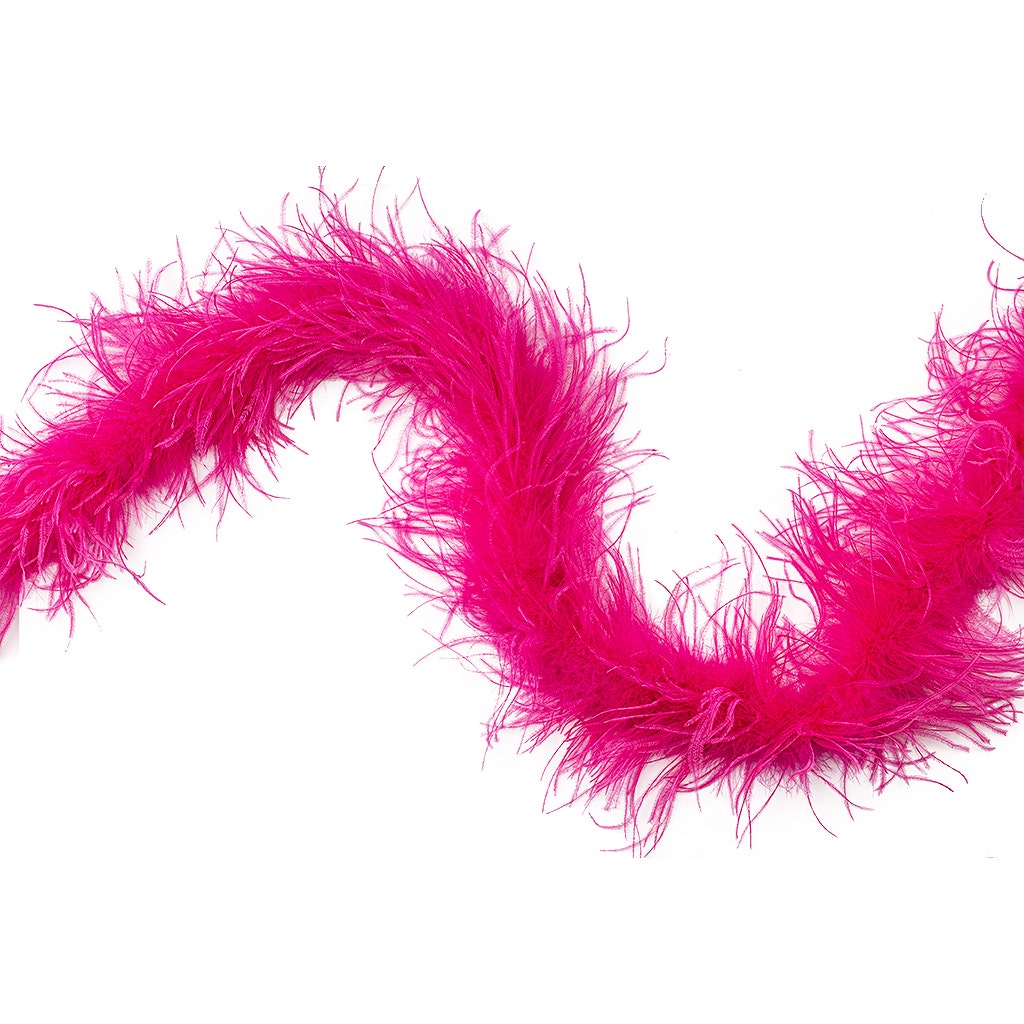 Shocking Hot Pink 2 Ply Ostrich Feather Boa - Ostrich Boa