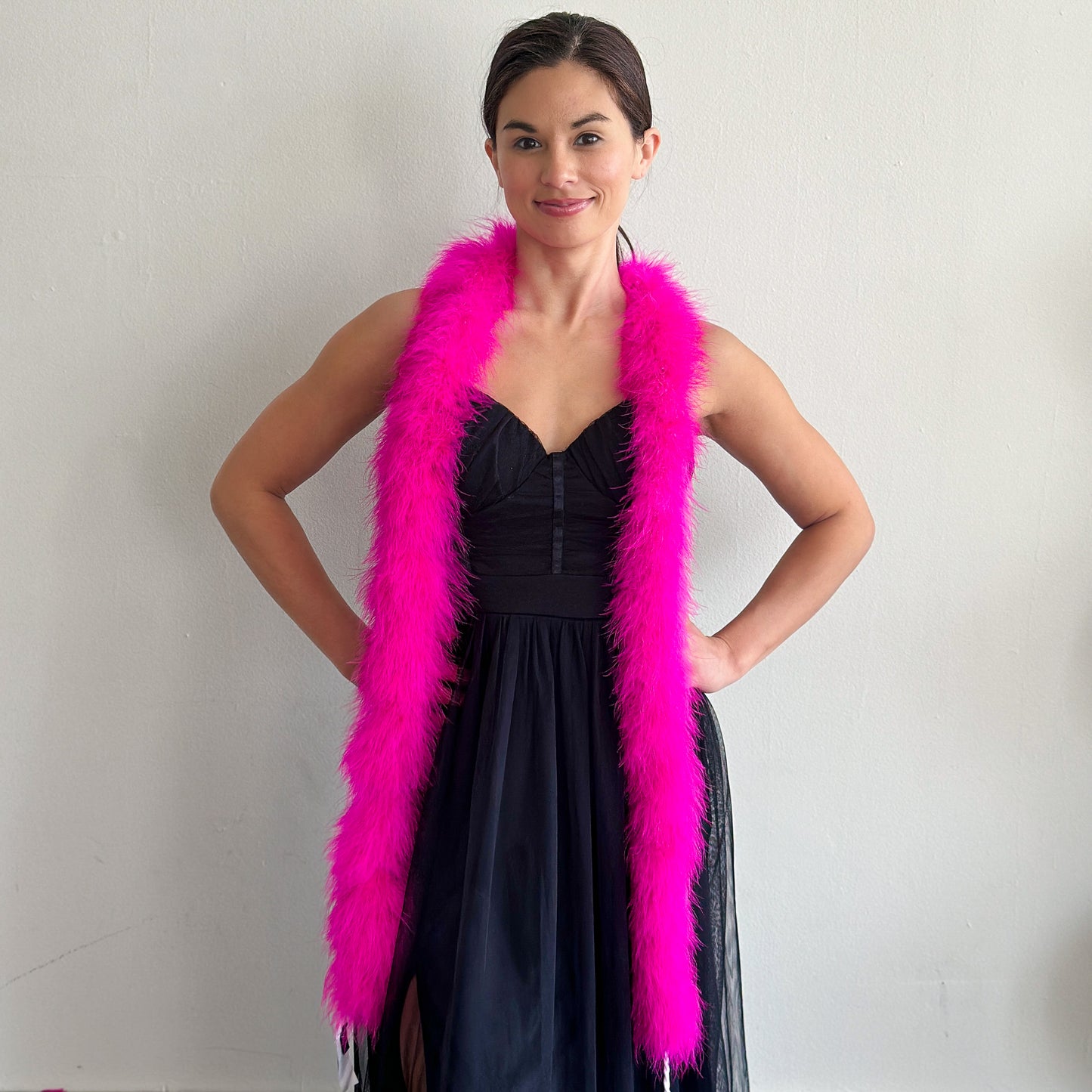 Full Marabou Feather Boa - Shocking Pink