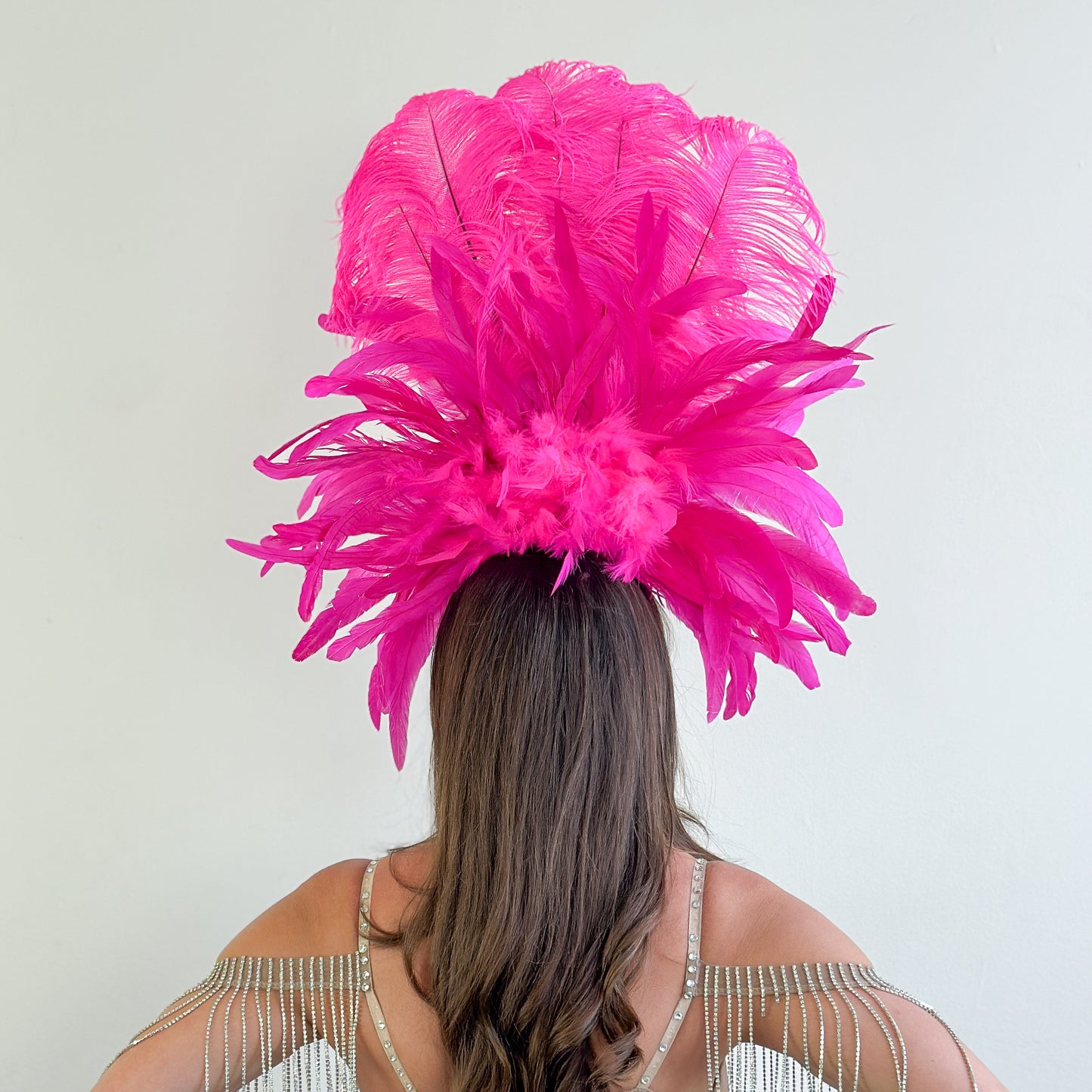 Kitty Shocking Pink Showgirl Feather Headpiece