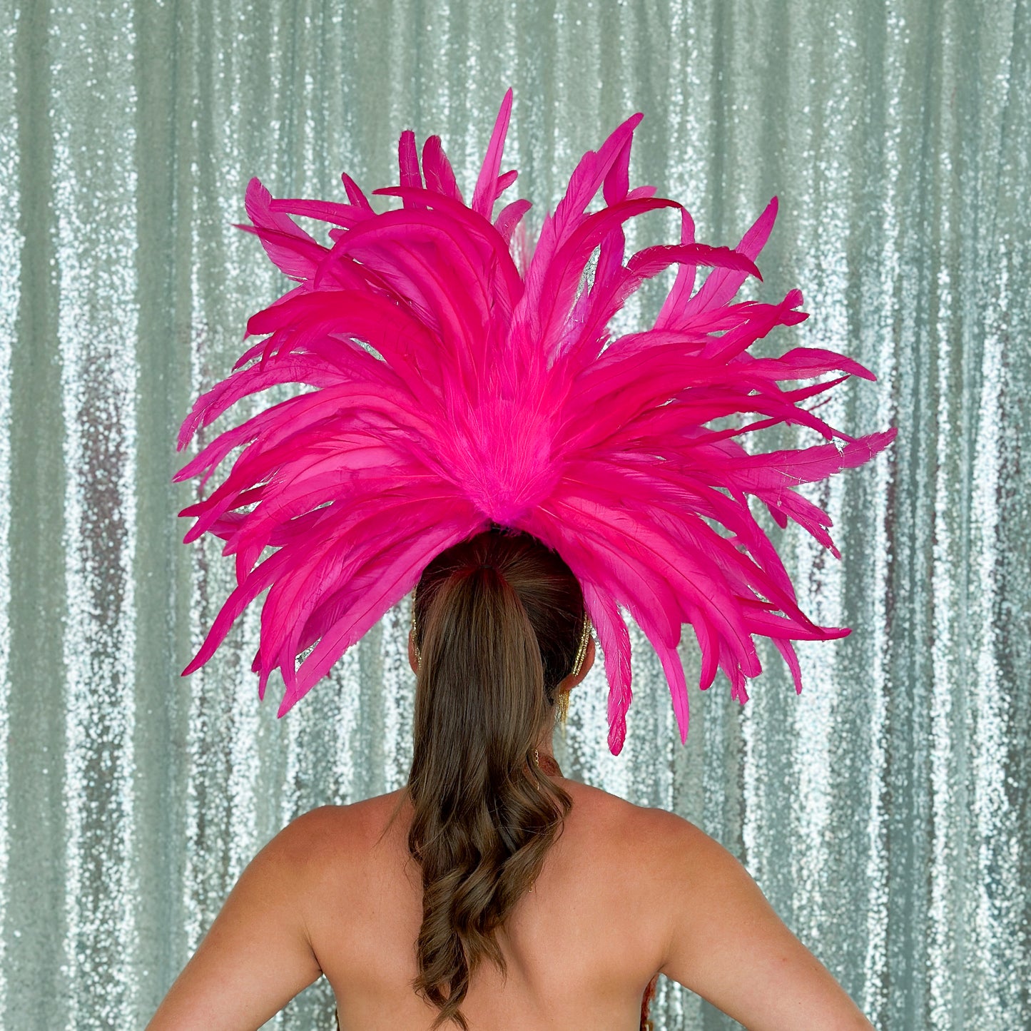 Zizi Shocking Pink Showgirl Feather Headpiece