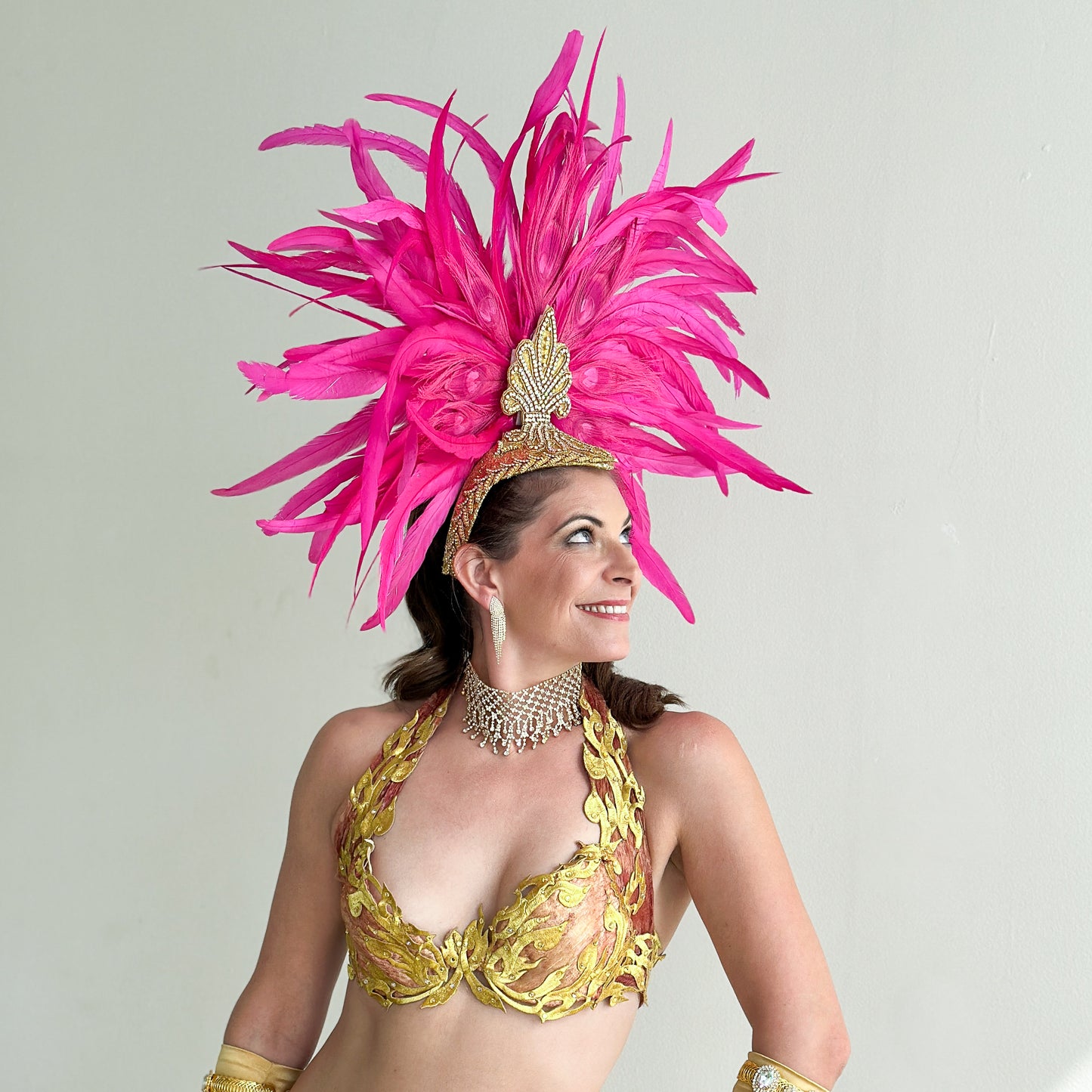 Zizi Shocking Pink Showgirl Feather Headpiece